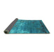 Sideview of Oriental Turquoise Industrial Rug, urb2738turq