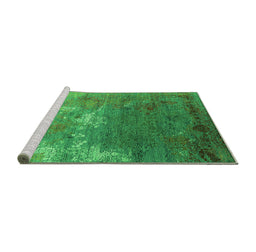Sideview of Machine Washable Oriental Green Industrial Area Rugs, wshurb2738grn