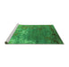 Sideview of Machine Washable Oriental Green Industrial Area Rugs, wshurb2738grn