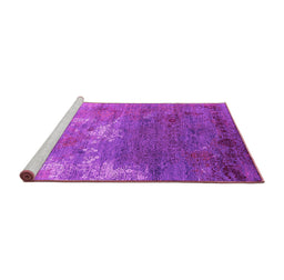 Sideview of Machine Washable Oriental Pink Industrial Rug, wshurb2738pnk
