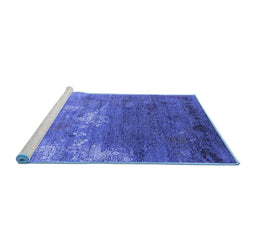 Sideview of Machine Washable Oriental Blue Industrial Rug, wshurb2738blu
