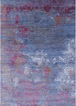 Mid-Century Modern Purple Oriental Rug, urb2738