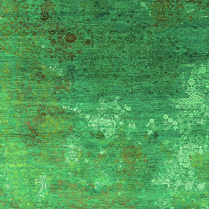 Machine Washable Oriental Green Industrial Area Rugs, wshurb2738grn