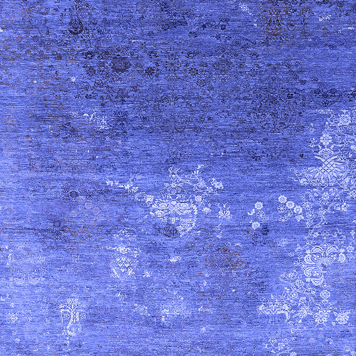 Machine Washable Oriental Blue Industrial Rug, wshurb2738blu