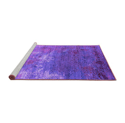 Sideview of Machine Washable Oriental Purple Industrial Area Rugs, wshurb2738pur