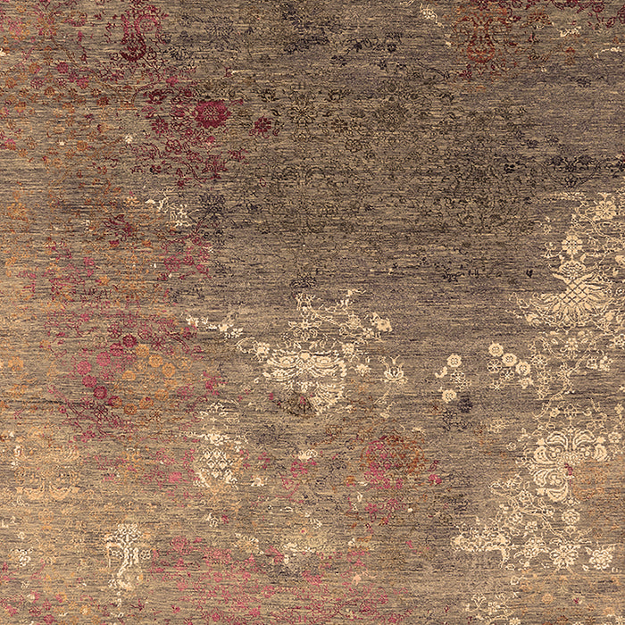 Machine Washable Oriental Brown Industrial Rug, wshurb2738brn