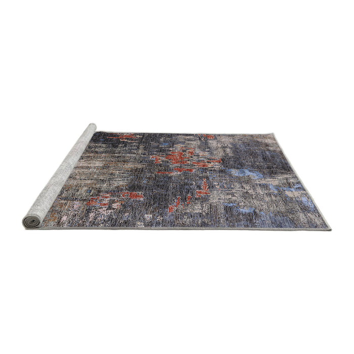 Sideview of Machine Washable Industrial Modern Purple Rug, wshurb2739