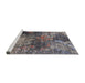 Sideview of Machine Washable Industrial Modern Purple Rug, wshurb2739