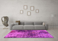 Machine Washable Oriental Pink Industrial Rug, wshurb2739pnk