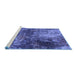 Sideview of Machine Washable Oriental Blue Industrial Rug, wshurb2739blu