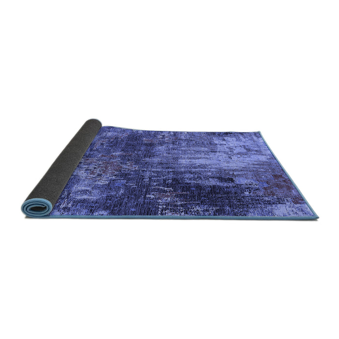 Sideview of Oriental Blue Industrial Rug, urb2739blu