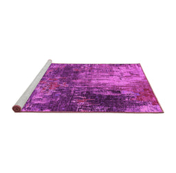 Sideview of Machine Washable Oriental Pink Industrial Rug, wshurb2739pnk
