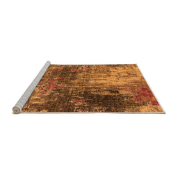 Sideview of Machine Washable Oriental Orange Industrial Area Rugs, wshurb2739org