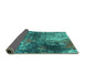 Sideview of Oriental Turquoise Industrial Rug, urb2739turq