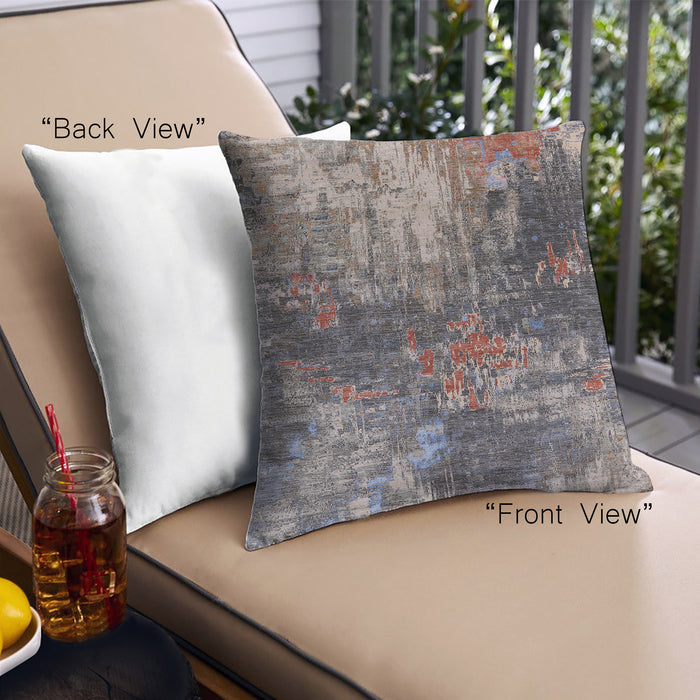 Front View of Mid-Century Modern Urban Square Purple Throw Pillow, 18 inch by 18 inch, pwurb2739