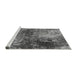 Sideview of Machine Washable Oriental Gray Industrial Rug, wshurb2739gry