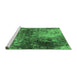 Sideview of Machine Washable Oriental Emerald Green Industrial Area Rugs, wshurb2739emgrn