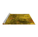 Sideview of Machine Washable Oriental Yellow Industrial Rug, wshurb2739yw