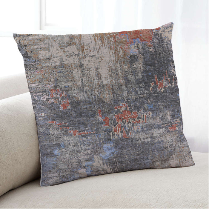 Lifestyle Image of Mid-Century Modern Urban Square Purple Throw Pillow, 18 inch by 18 inch, pwurb2739