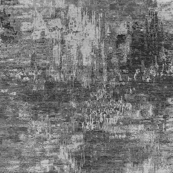 Square Machine Washable Oriental Gray Industrial Rug, wshurb2739gry