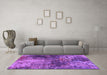 Machine Washable Oriental Purple Industrial Area Rugs in a Living Room, wshurb2739pur