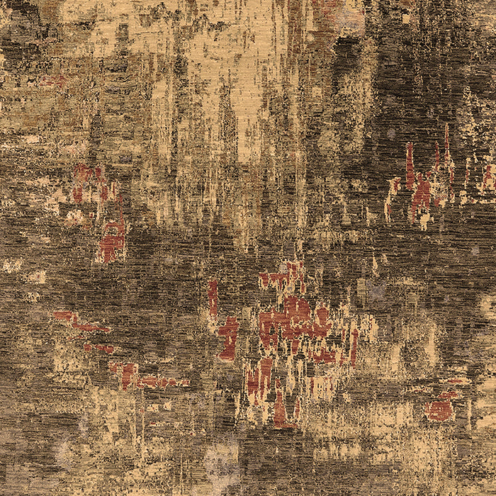 Machine Washable Oriental Brown Industrial Rug, wshurb2739brn