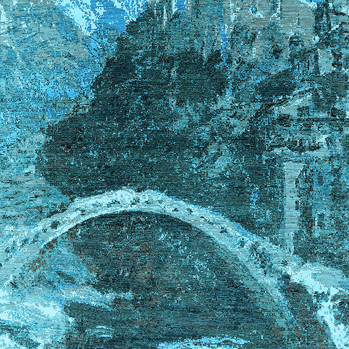 Oriental Light Blue Industrial Rug, urb2740lblu