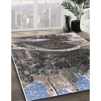 Mid-Century Modern Black Oriental Rug, urb2740