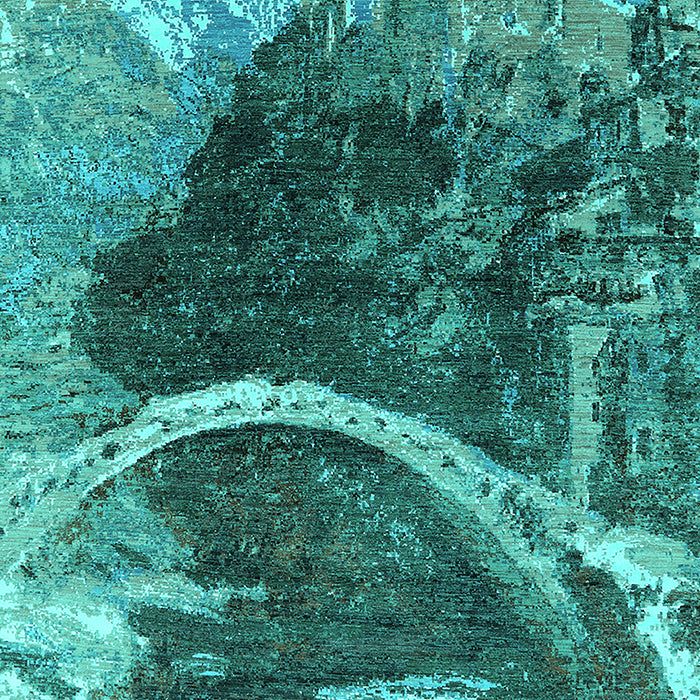 Oriental Turquoise Industrial Rug, urb2740turq