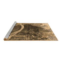 Sideview of Machine Washable Oriental Brown Industrial Rug, wshurb2740brn