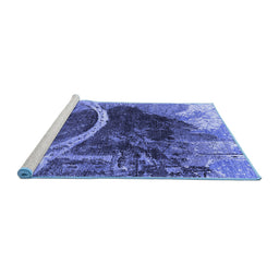 Sideview of Machine Washable Oriental Blue Industrial Rug, wshurb2740blu