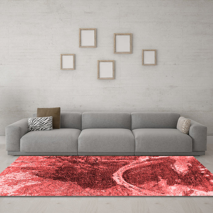 Industrial Red Washable Rugs