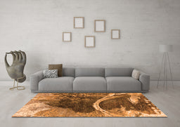 Machine Washable Oriental Orange Industrial Area Rugs in a Living Room, wshurb2740org