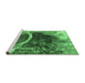 Sideview of Machine Washable Oriental Emerald Green Industrial Area Rugs, wshurb2740emgrn