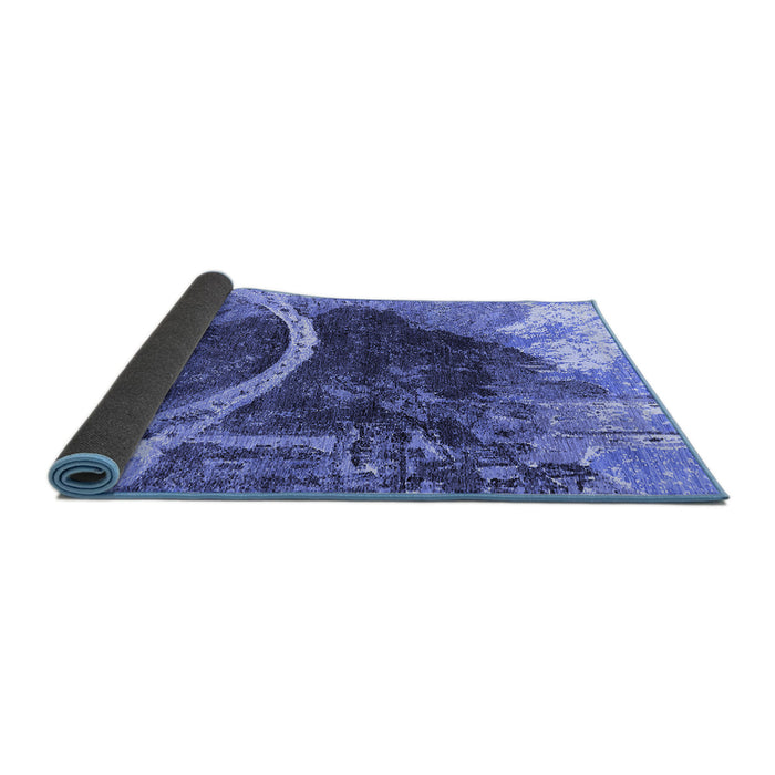 Sideview of Oriental Blue Industrial Rug, urb2740blu