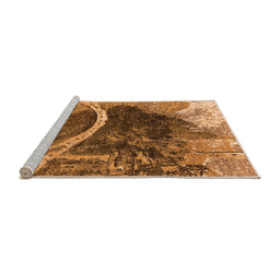 Sideview of Machine Washable Oriental Orange Industrial Area Rugs, wshurb2740org