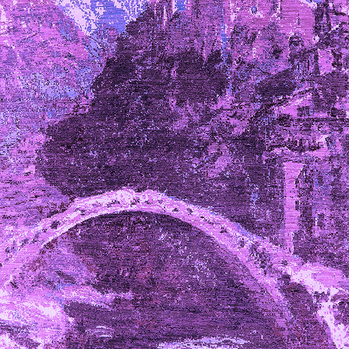 Machine Washable Oriental Purple Industrial Area Rugs, wshurb2740pur