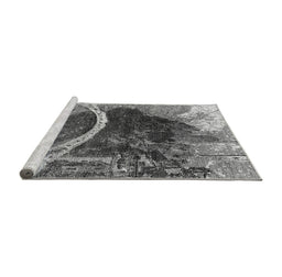 Sideview of Machine Washable Oriental Gray Industrial Rug, wshurb2740gry