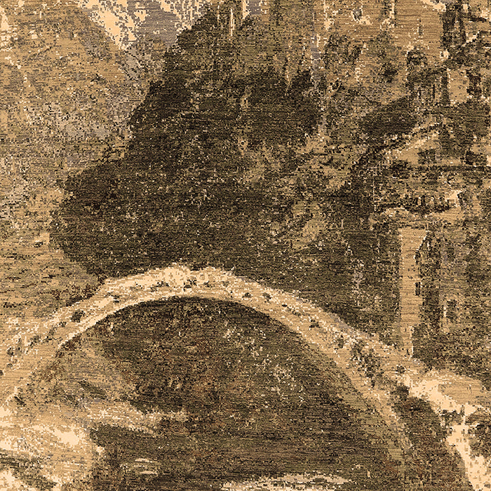 Machine Washable Oriental Brown Industrial Rug, wshurb2740brn