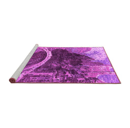 Sideview of Machine Washable Oriental Pink Industrial Rug, wshurb2740pnk