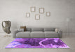 Machine Washable Oriental Purple Industrial Area Rugs in a Living Room, wshurb2740pur