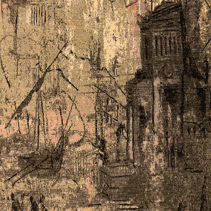 Machine Washable Oriental Brown Industrial Rug, wshurb2741brn