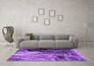 Machine Washable Oriental Purple Industrial Area Rugs in a Living Room, wshurb2741pur