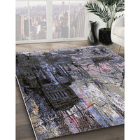 Mid-Century Modern Black Oriental Rug, urb2741