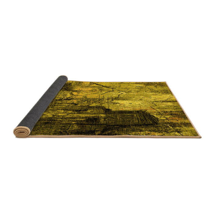 Sideview of Oriental Yellow Industrial Rug, urb2741yw