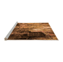 Sideview of Machine Washable Oriental Orange Industrial Area Rugs, wshurb2741org
