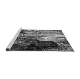 Sideview of Machine Washable Oriental Gray Industrial Rug, wshurb2741gry