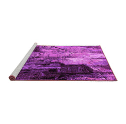 Sideview of Machine Washable Oriental Pink Industrial Rug, wshurb2741pnk