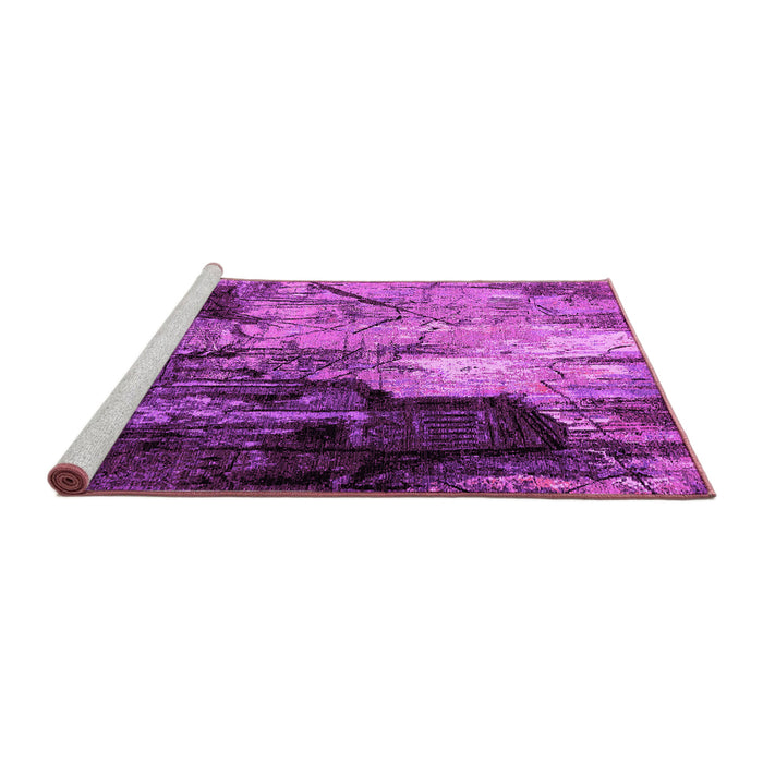 Sideview of Machine Washable Oriental Pink Industrial Rug, wshurb2741pnk