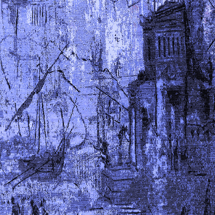 Oriental Blue Industrial Rug, urb2741blu